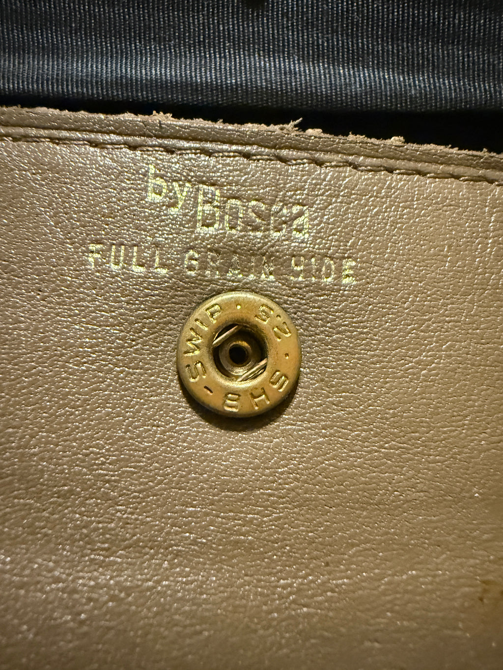 Vintage Bosca Full Grain Hide Leather Clutch Wallet – Sand/Taupe