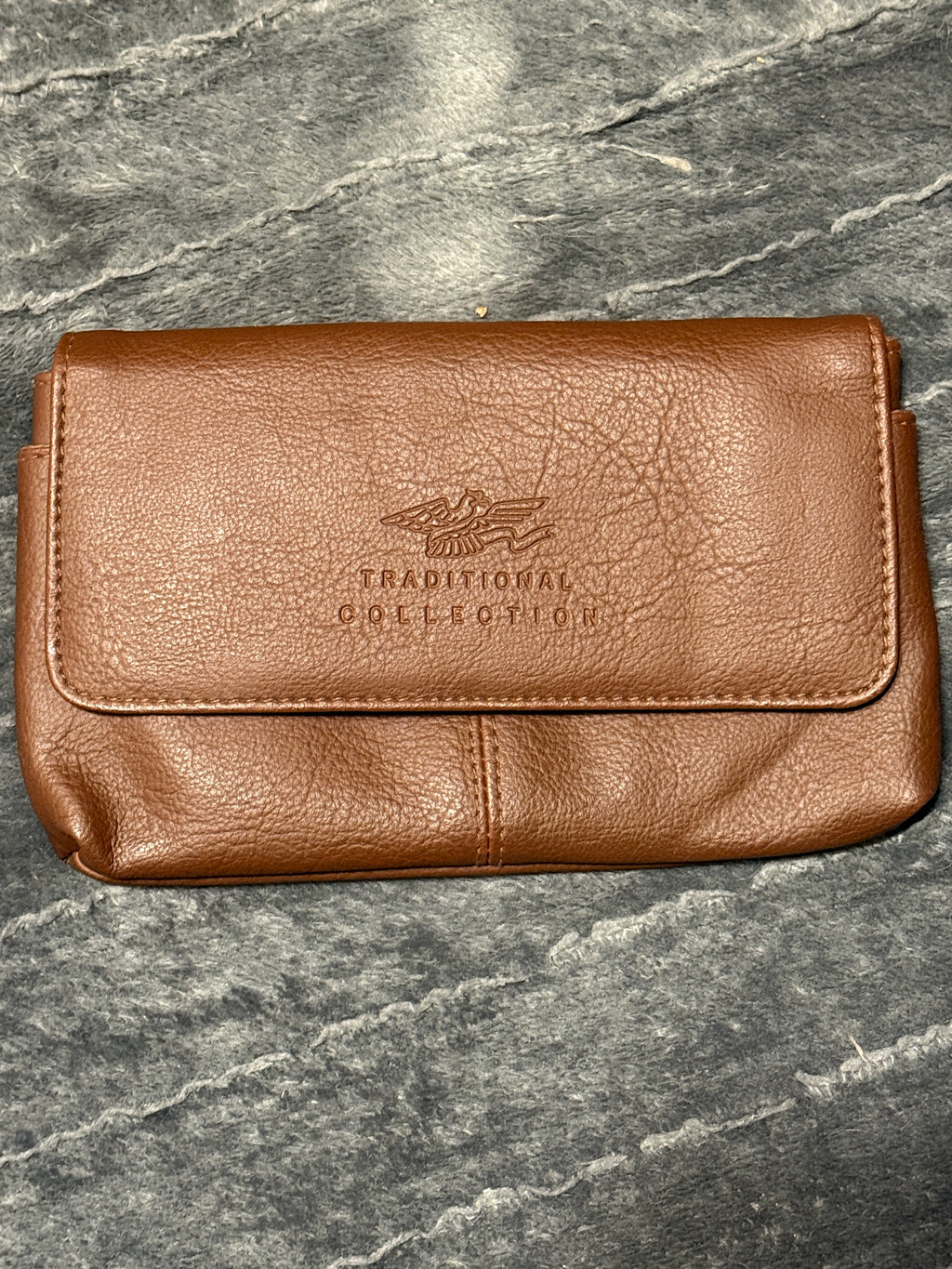 Vintage Victory "Traditional Collection" 3-Piece Fine Leather Accessory Set – Cognac Brown