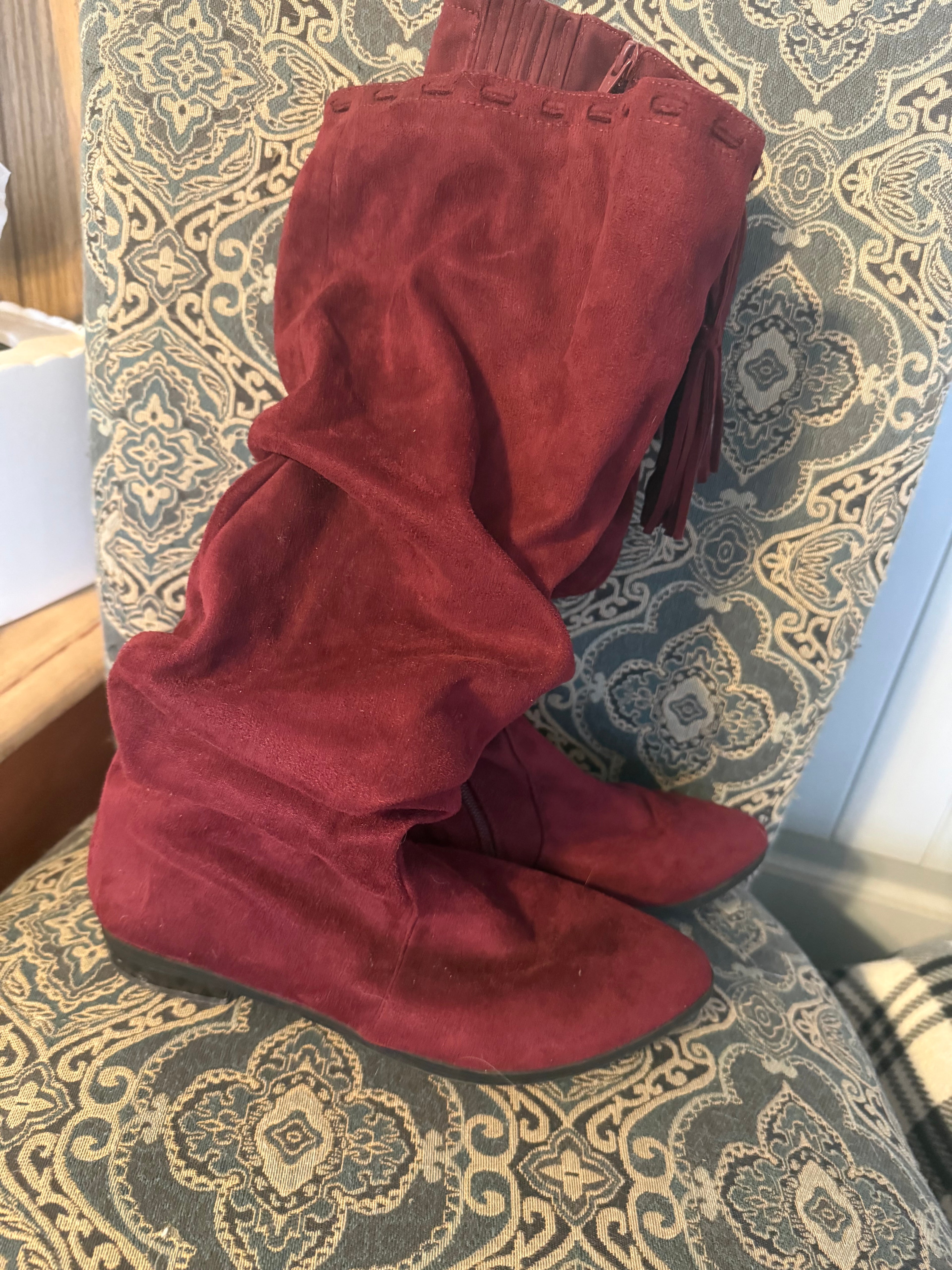 Burgundy Suede Woman’s boots