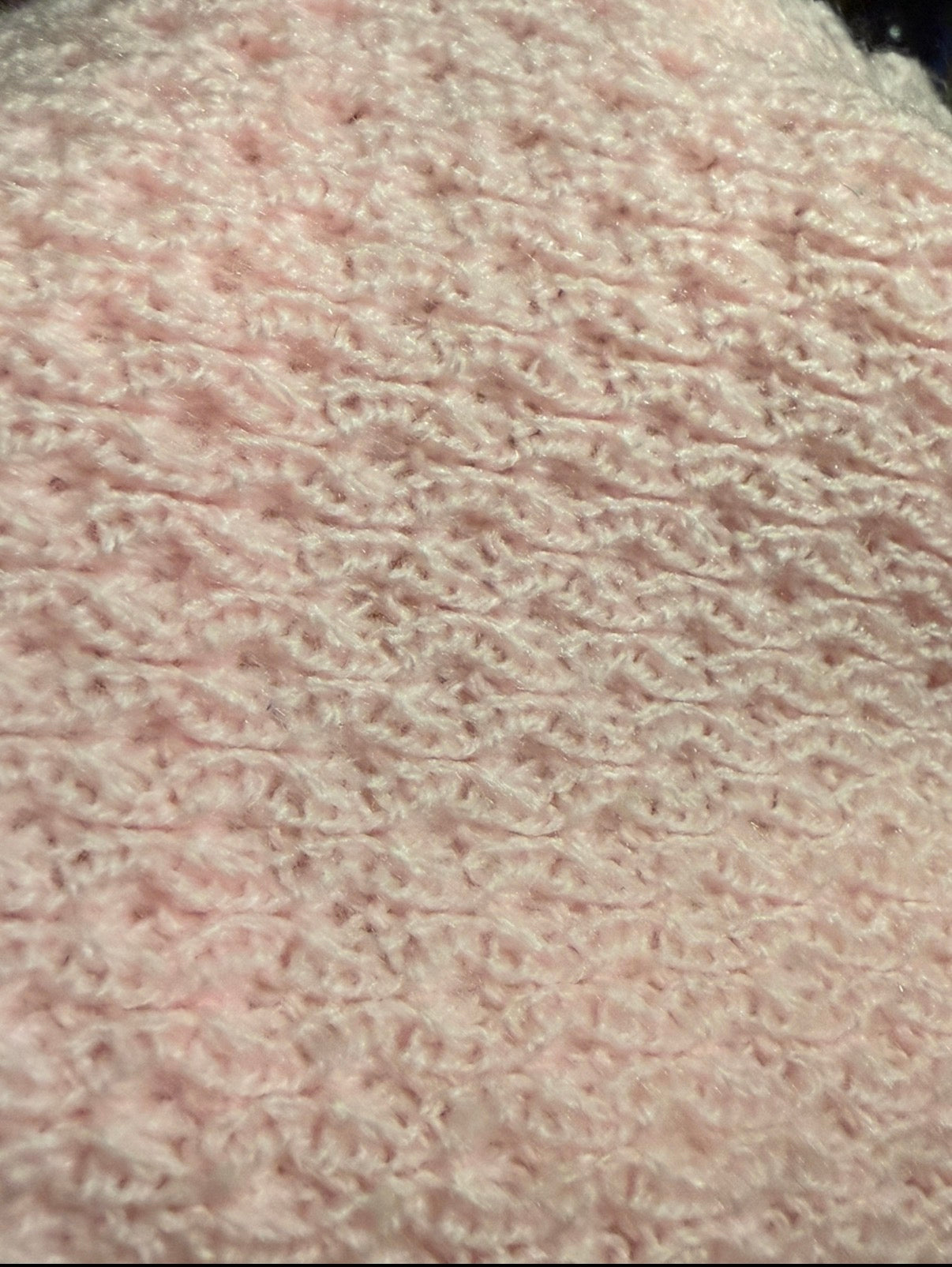 Vintage-Inspired Blush Pink Pointelle Knit Cardigan with Scalloped Trim