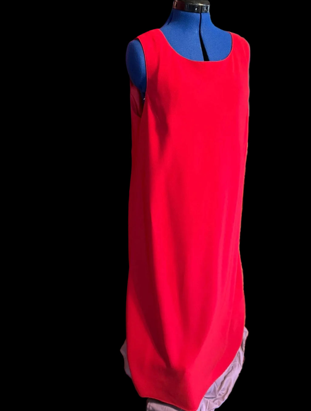 90s Plaza South Red Sleeveless Midi Dress