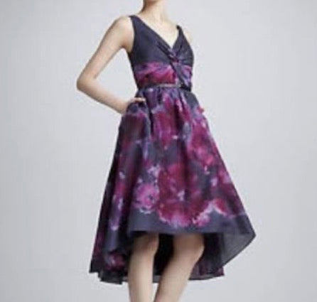 Lela Rose x Neiman Marcus for Target | Watercolor High-Low Cotton-Silk Dress