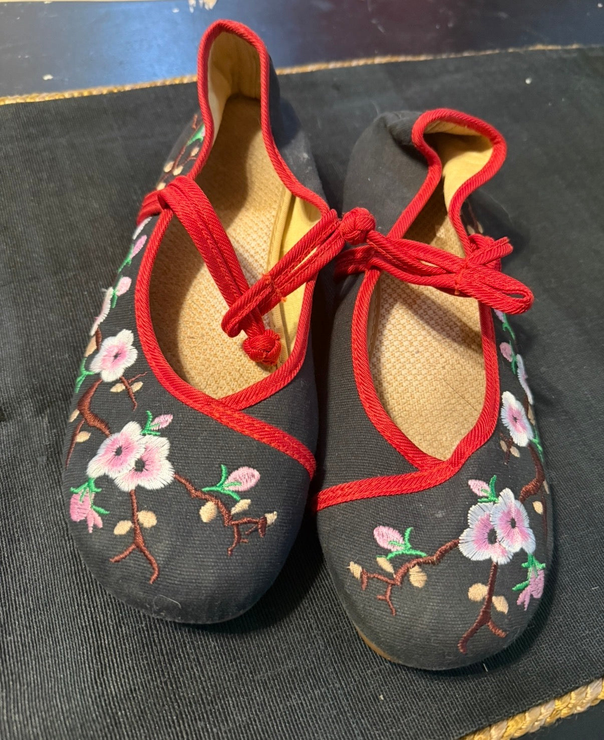 Vintage Cherry Blossom slip ons