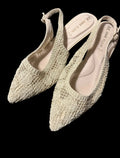 AK Anne Klein Crochet Rosette Slingbacks