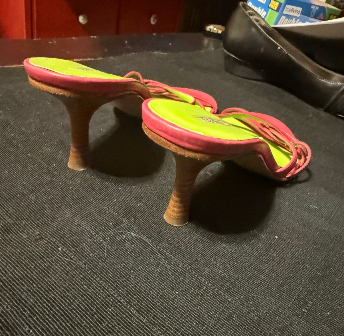 Vintage Y2K Tommy Hilfiger Kitten Heels pink/limegreen