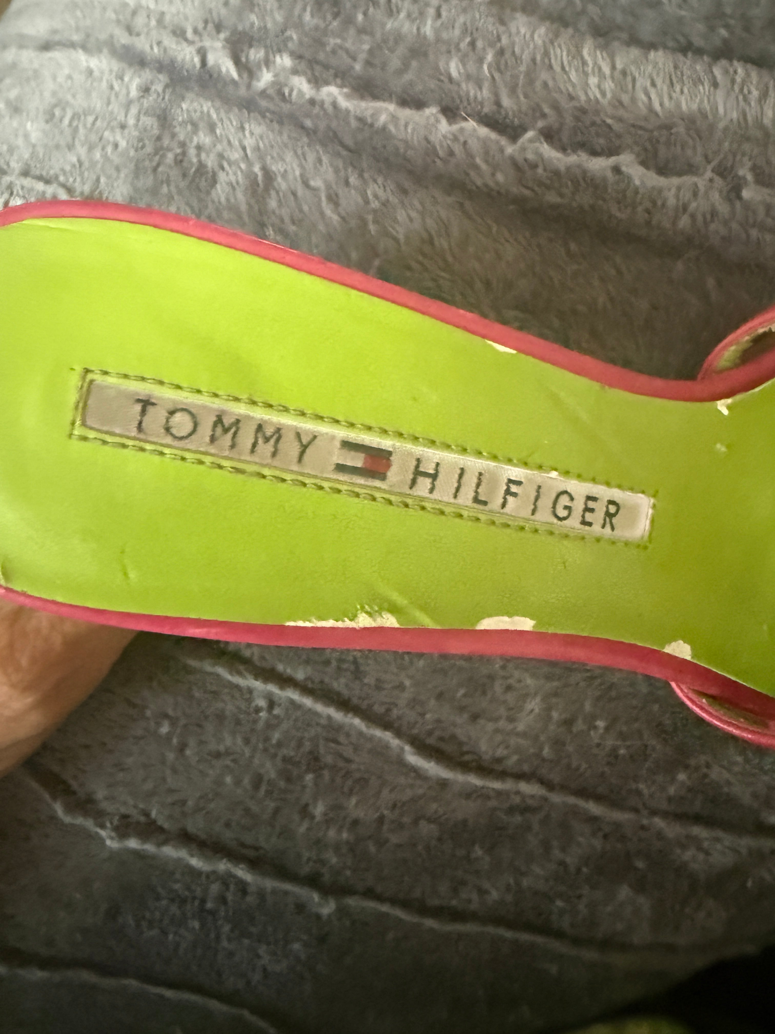 Vintage Y2K Tommy Hilfiger Kitten Heels pink/limegreen